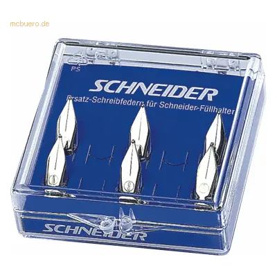 6 x Schneider Feder M für Füllhalter Base Kid+/ 4me/
