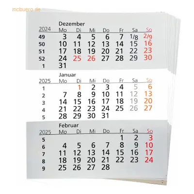 Güss Einlage für 3-Monatstischkalender 13x16cm Kalendarium 2025