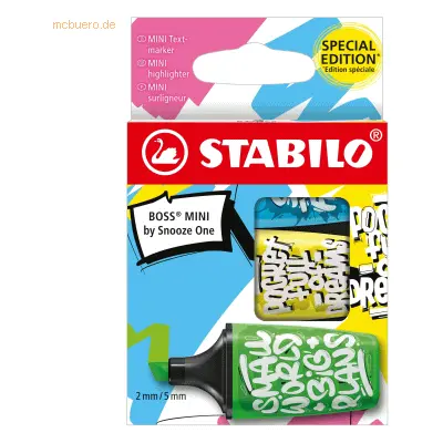 Stabilo Textmarker Boss Mini by Snooze One VE=3 Stück