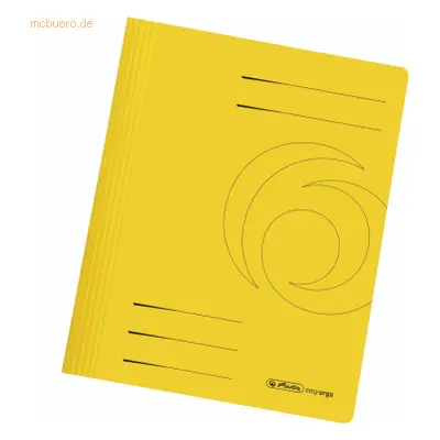 10 x Herlitz Schnellhefter Karton gefaltet gelb intensiv