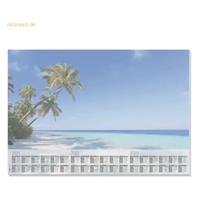 Sigel Schreibunterlage 'Beach' Papier 59,5x41cm Kalender 30 Blatt