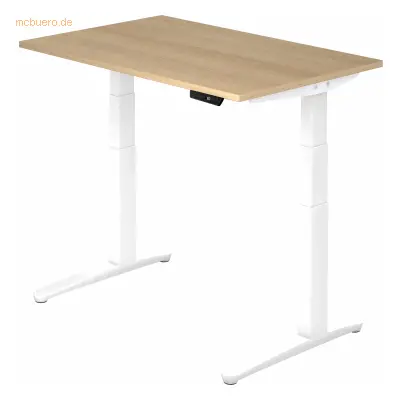 Mcbuero.de Sitz-Steh-Schreibtisch elektrisch 120x80cm Eiche/Weiß