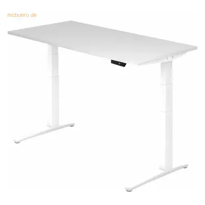 Mcbuero.de Sitz-Steh-Schreibtisch elektrisch 160x80cm Weiß/Weiß