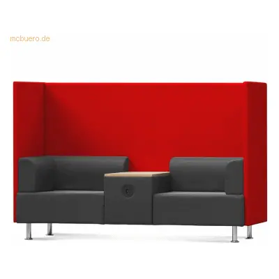 Rocada Sitzsofa Be Soft Doppelsitz + Tisch grau/rot