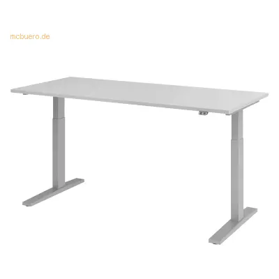 Mcbuero.de Sitz-Steh-Schreibtisch elektrisch 180x80cm Grau/Silber