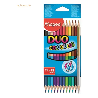 12 x Maped Buntstift Color'Peps Duo Blisterschachtel zweifarbige Stift