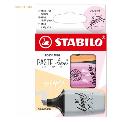 10 x Stabilo Textmarker Boss Mini Pastellove Edition 2.0 sortiert Etui