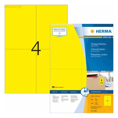 HERMA Etiketten gelb 105x148mm Special A4 VE=400 Stück