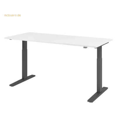 Mcbuero.de Sitz-Steh-Schreibtisch elektrisch 180x80cm Weiß/Graphit