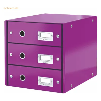 Leitz Schubladenbox 3 Fächer Karton violett