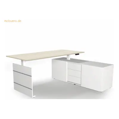 Kerkmann Sitz-/Stehtisch Move 3 180x80x72-120 mit Sideboard ahorn