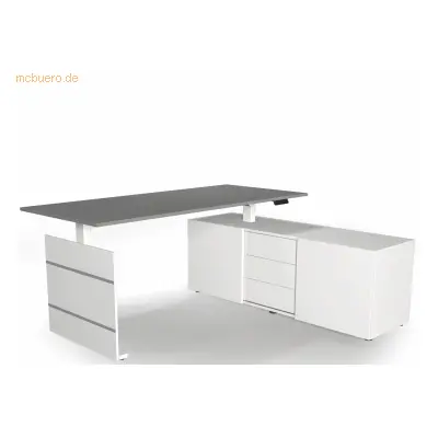 Kerkmann Sitz-/Stehtisch Move 3 180x80x72-120 mit Sideboard grafit