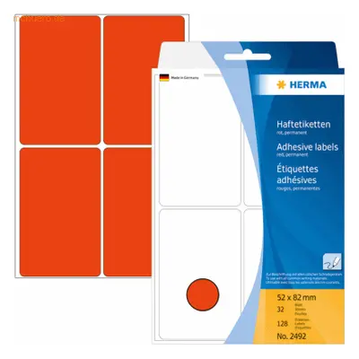 HERMA Vielzweck-Etiketten 52x82mm rot VE=128 Stück