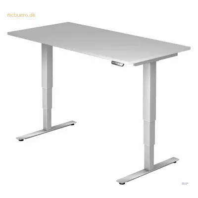 Mcbuero.de Schreibtisch 160x80x62-127cm grau/silber elektrisch höhenve