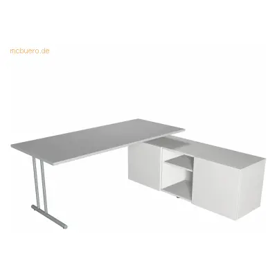 Kerkmann Schreibtisch start up BxT 180x80 mit Sideboard lichtgrau