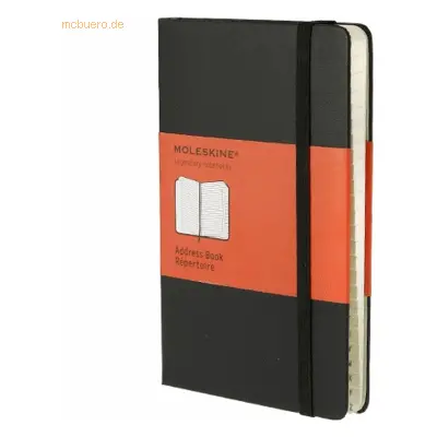 Moleskine Adressbuch Pocket A6 liniert mit Register Hardcover schwarz