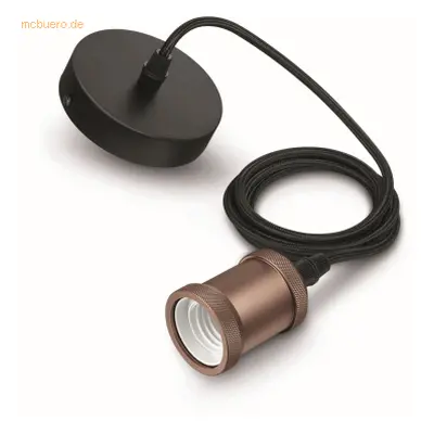 Signify Philips Vintage Schnurpendel E27 Fass. Rosegold/Baldachin Schw