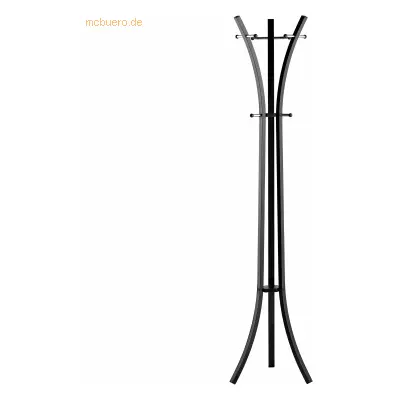 ALCO Standgarderobe Metall lackiert 178x55cm schwarz matt