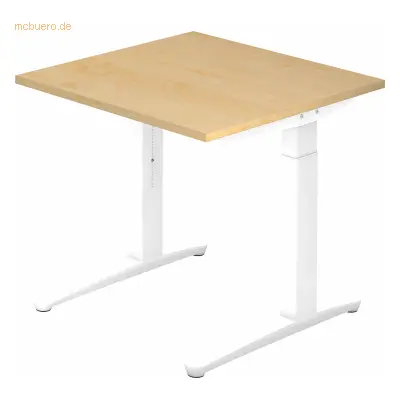 Mcbuero.de Schreibtisch C-Fuß 80x80cm Ahorn/Weiß