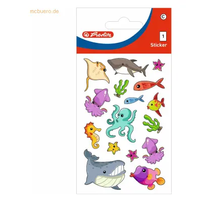 10 x Herlitz Sticker-Etikett 3 D Mädchen Motiv 2 1 Stück Meerestiere