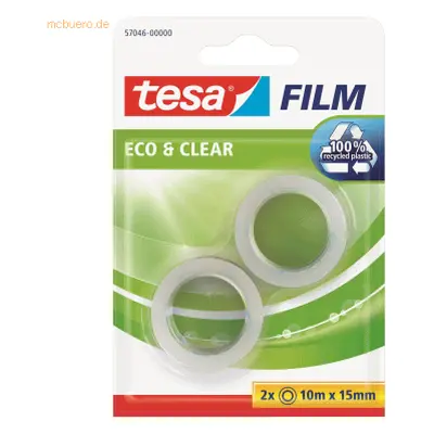 12 x Tesa Klebefilm tesafilm Eco&Clear 15mmx10m 2 Stück (Blister)