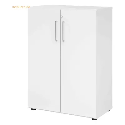 Mcbuero.de Schrank Serie 9 3OH BxTxH 80x42x110cm Griff BS Weiß