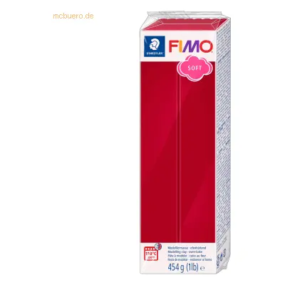 Staedtler Modelliermasse Fimo soft Kunststoff 454g kirschrot Großblock