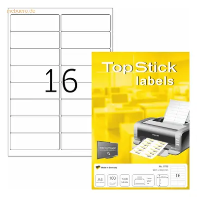 TopStick Universal-Etiketten Papier weiß selbstklebend 99,1x33,9mm 100