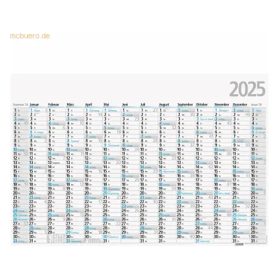 Glocken Plakatkalender 102x68cm A1 14 Monate gefalzt Kalendarium 2025