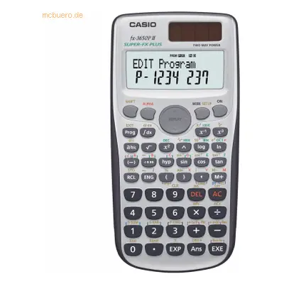 Casio Taschenrechner FX-3650PII 373 Solar/Batterie programmierbar