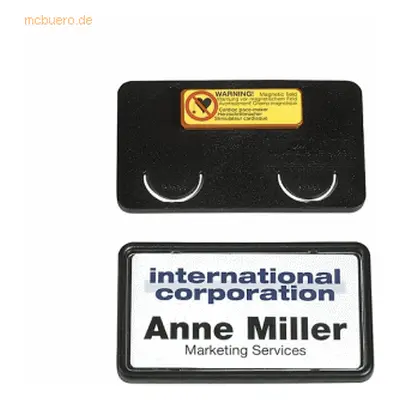 Durable Namensschilder Clip-Card mit Magnet 40x75 schwarz VE=25 Stück