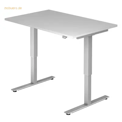 Mcbuero.de Sitz-Steh-Schreibtisch elektrisch 120x80cm Grau/Silber