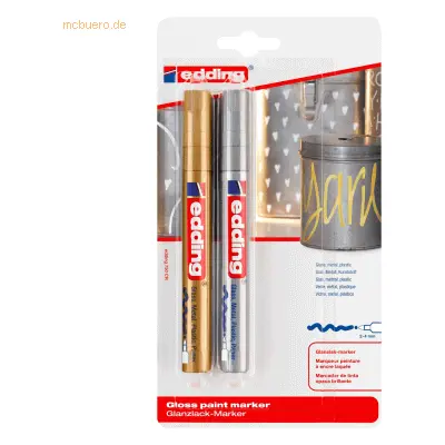 10 x Edding Glanzlack-Marker edding 750 2-4mm gold und silber VE=2 Stü