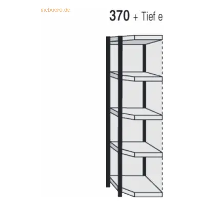 Kerkmann Magazin-Regal Stora 100 Eck-Regalfeld mit Rückwand 77x40x190c