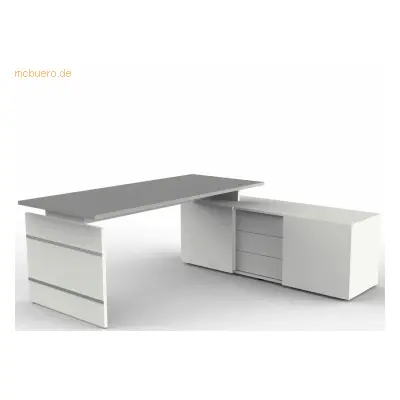 Kerkmann Komplettarbeitsplatz Form 4 mit Schreibtisch und Sideboard gr