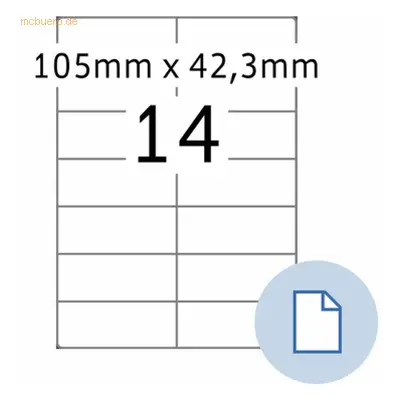 HERMA Etiketten A4 Papier weiß 105x42,30mm 500 Blatt/7000 Etiketten