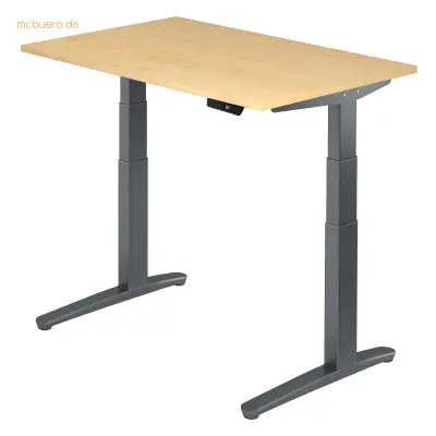 Mcbuero.de Sitz-Steh-Schreibtisch elektrisch 120x80cm Ahorn/Graphit