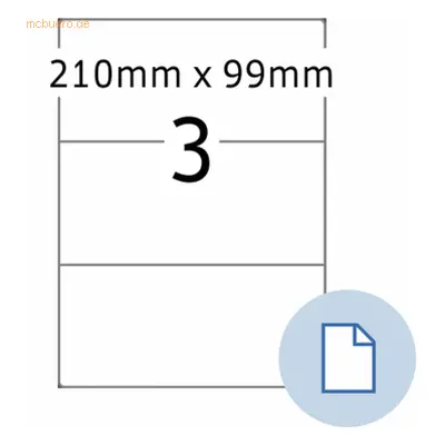 HERMA Etiketten A4 Papier weiß 210x99mm 500 Blatt/1500 Etiketten