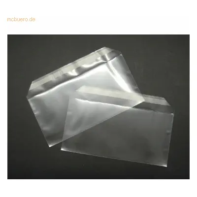 Blanke Briefumschläge 125x235mm 100 my haftklebend VE=100 Stück transp