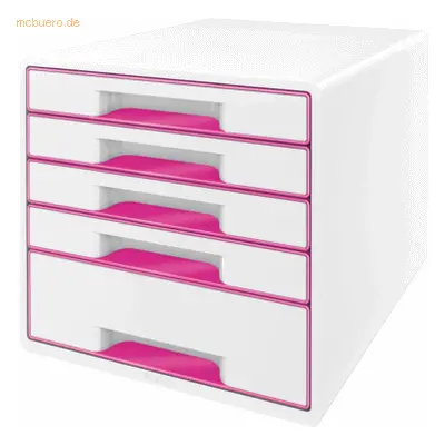 Leitz Schubladenbox Wow Cube 5 Schubladen PS perlweiß/pink