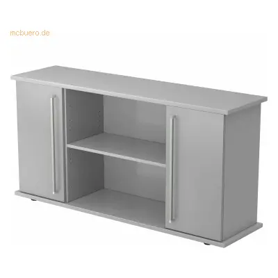 Mcbuero.de Sideboard SB 2OH 2 Türen BxTxH 166,1x44,8x84cm Griff CE Gra