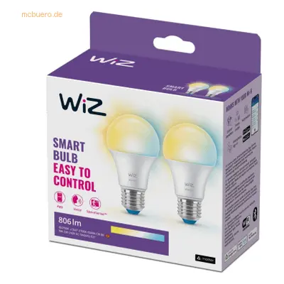 Signify WiZ White Lampe E27 Tunable 60W matt Zweierpack