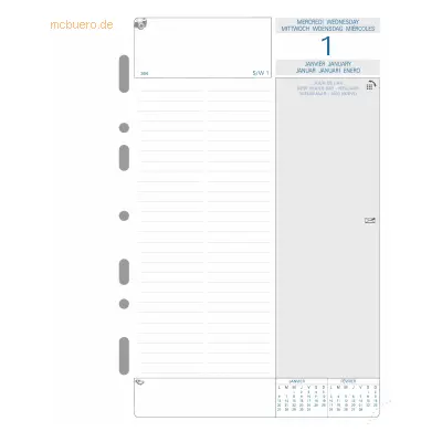 Quo Vadis Kalender-Einlage Exatime 21 14,2x21cm 1 Tag/Seite 2025