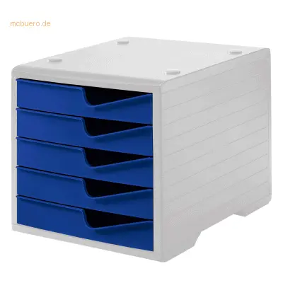 Styro Schubladenbox styroswingbox 5 Schübe grau/blau