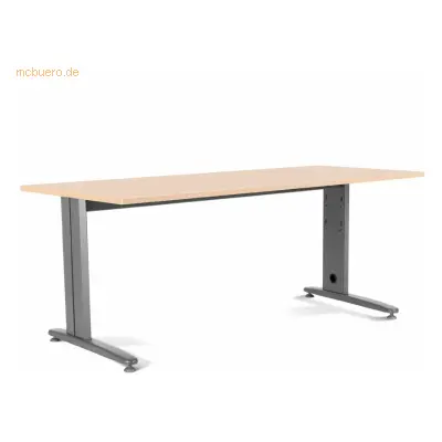 Rocada Schreibtisch Metal BxTxH 200x80x72cm Gestell grau Platte Melami