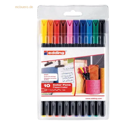 Edding Fasermaler edding 1200 colourpen 1mm VE=10 Farben