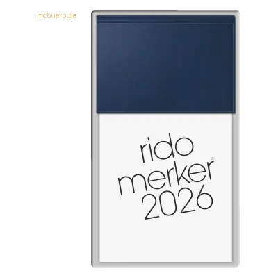 Rido Tischkalender Merker 10,8x20,1cm PP dunkelblau 2026