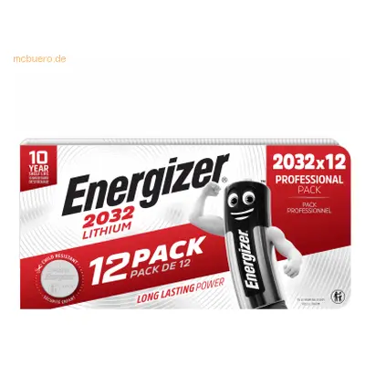 Energizer Knopfzelle CR2032 E303693100 Lithium 12 Stück