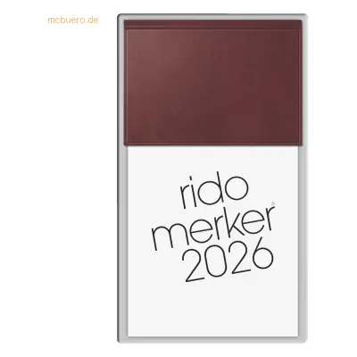 Rido Tischkalender Merker 10,8x20,1cm PP dunkelrot 2026