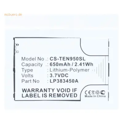 K.A. Akku für Telefunken T95/Eurofon T95 Li-Ion 3,7 Volt 650 mAh schwa
